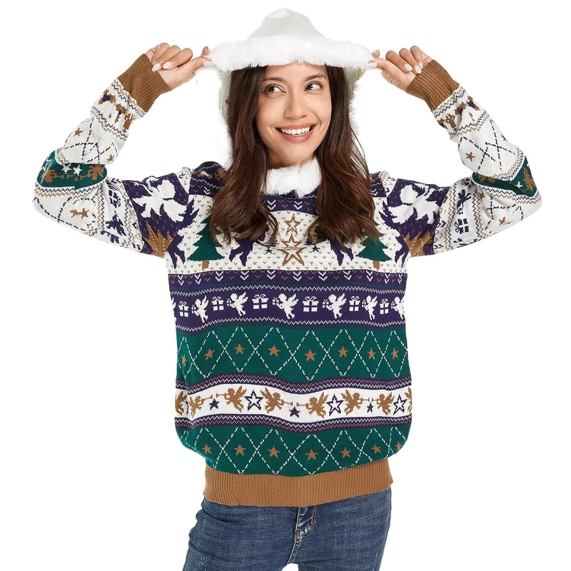 Charlies Christmas Angel LED Mens Funny Ugly Christmas Sweater