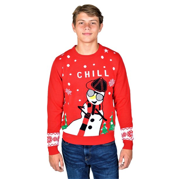 Chill Snowman Ugly Christmas Pullover Sweater