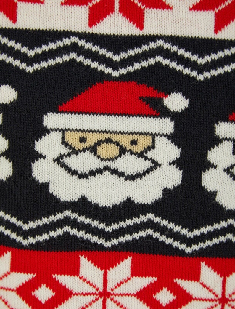 Christmas Fair Isle Novelty Jumper Knitted Santa Xmas Sweater Top