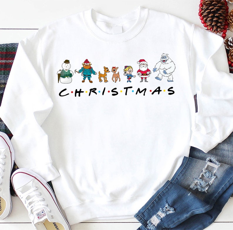 Christmas Friends Characters Sweatshirt, Classic Christmas Tee