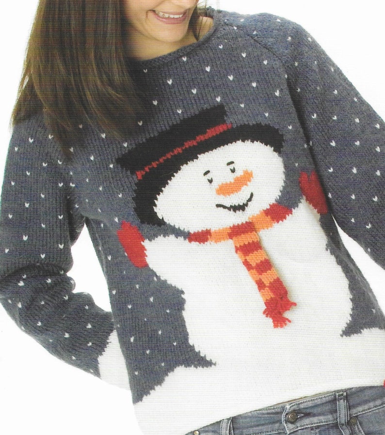 Christmas Snowman Ladies Sweater Knitting