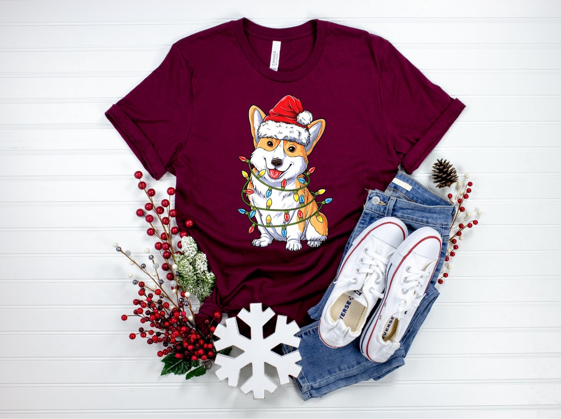 Corgi Christmas Shirt, Secret Santa Gift for Women