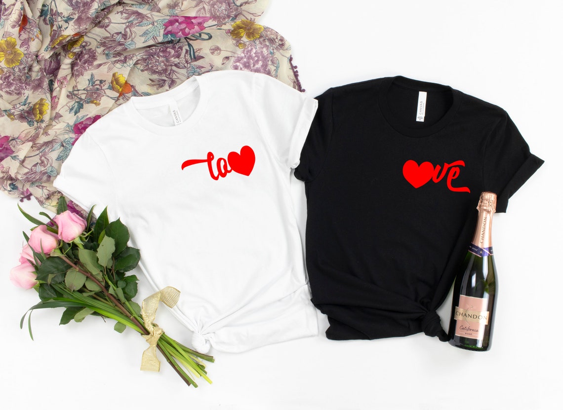 Couple Love Shirt, Cute Love Shirt with Hearts