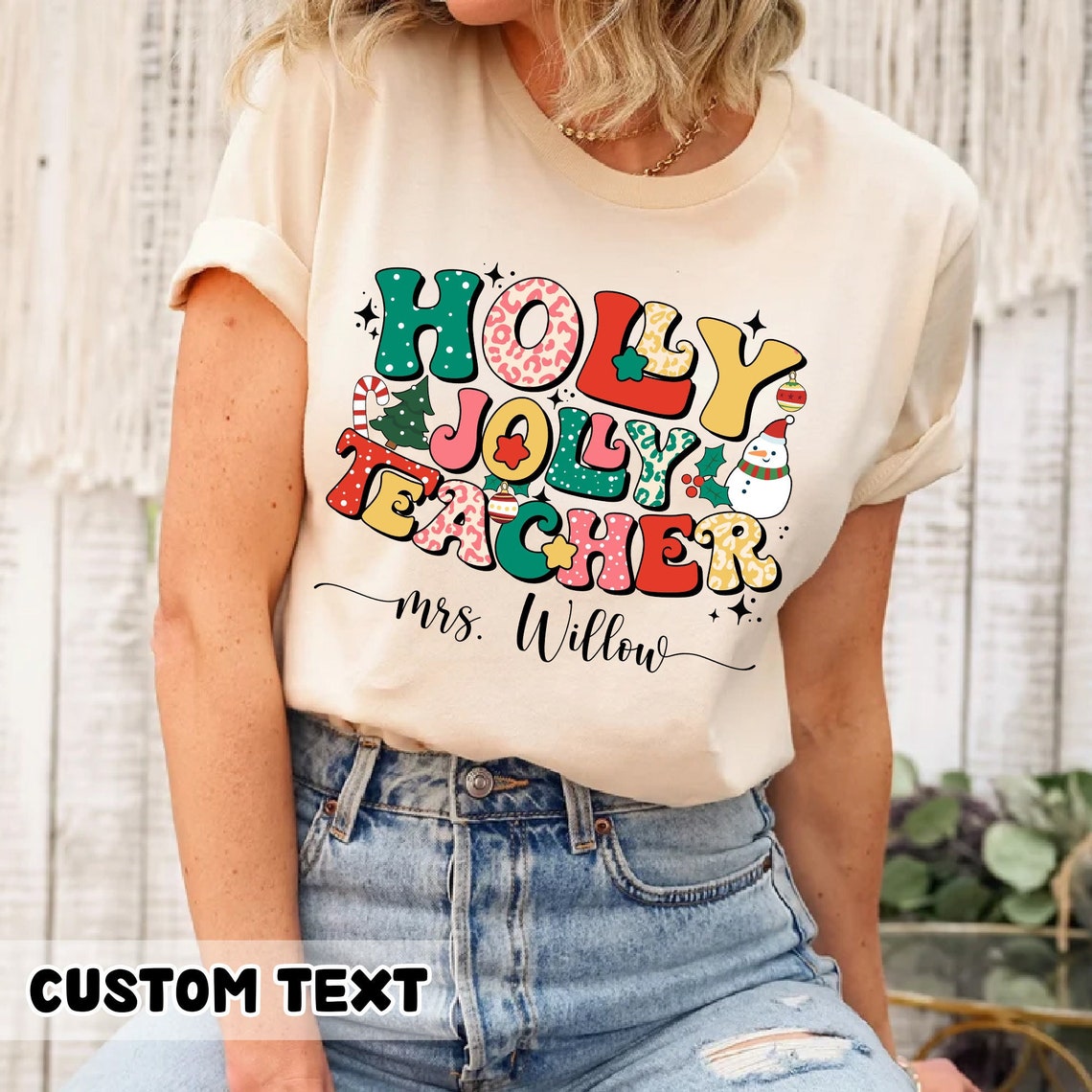Custom Teacher Shirt, Christmas Teacher Shirt