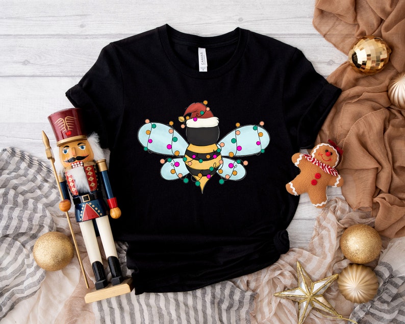 Cute Bee Christmas Shirt, Believe Christmas Shirt, Christmas Light Shirt