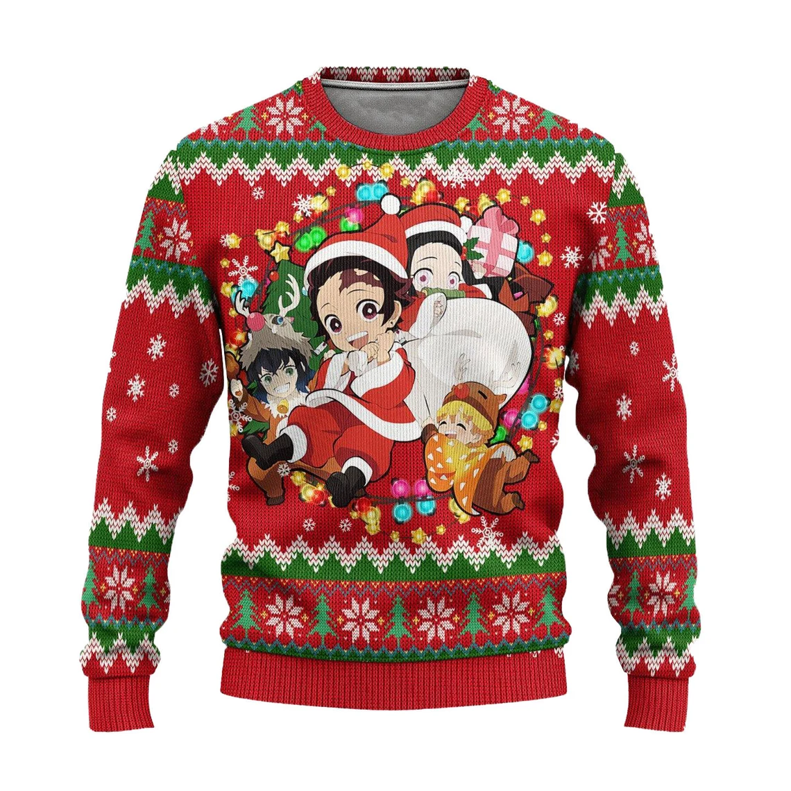 Demon Slayer Anime Ugly Knitted Christmas Sweater
