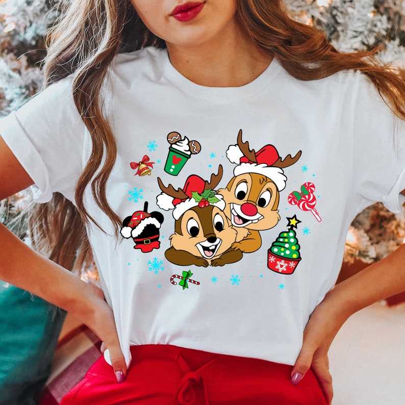 Disney Chip And Dale Christmas Sweatshirt, Cute Christmas Couples Shirt