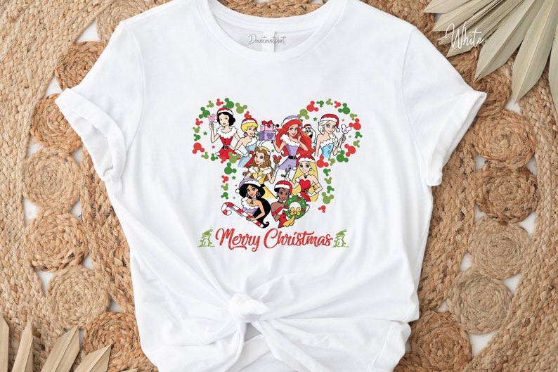 Disney Princess Christmas Shirts, Christmas Princess Matching Shirts