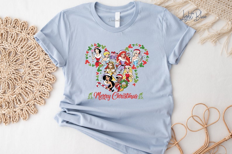 Disney Princess Christmas Shirts, Christmas Princess Matching Shirts
