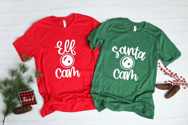 Elf Cam & Santa Cam Couples Christmas Shirt