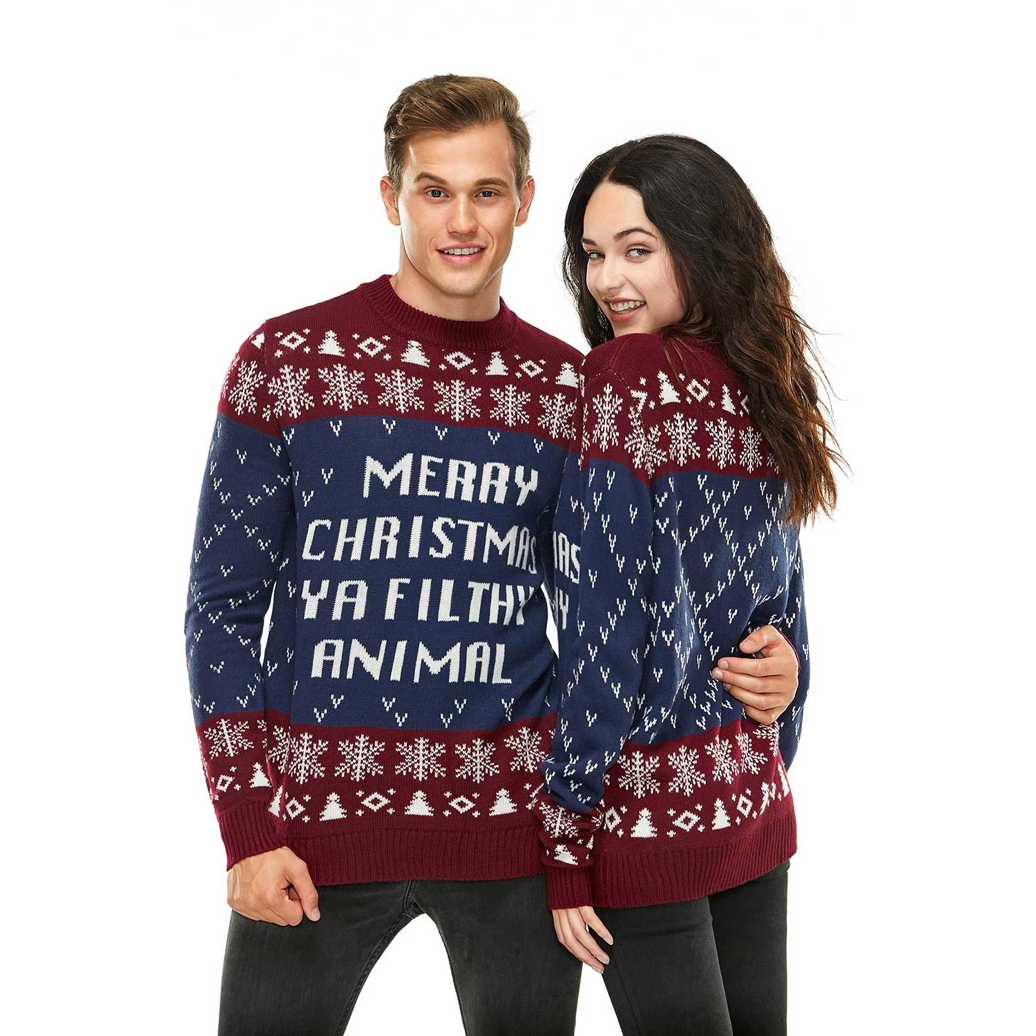 Fair Isle Filthy Animal Mens Funny Christmas Holiday Sweater