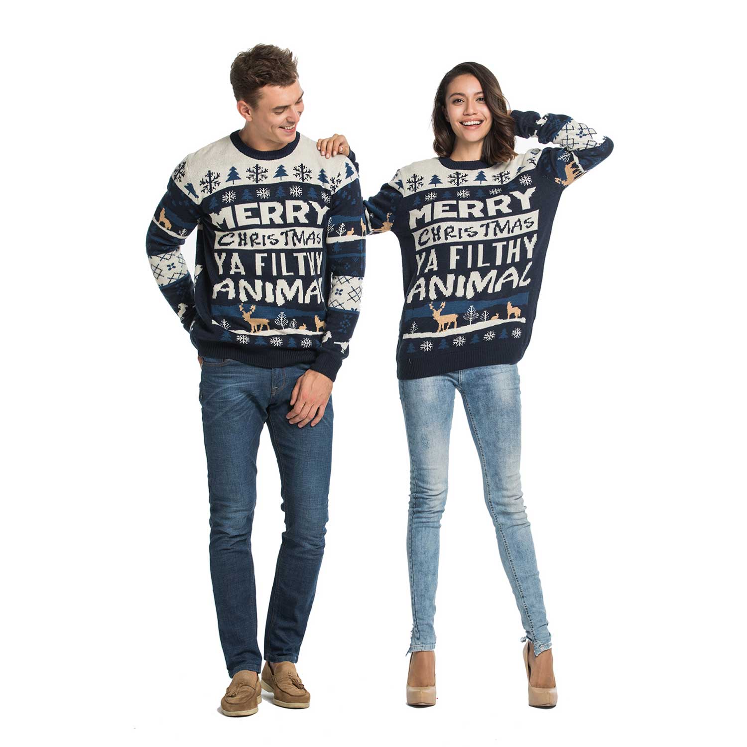 Fair Isle Rude Slogan Mens Funny Christmas Sweater