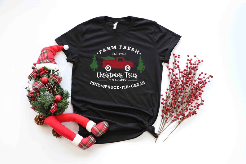 Farm Fresh Christmas Trees Truck Shirt, Christmas T-shirt