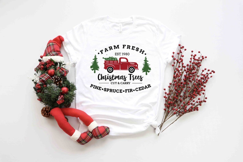 Farm Fresh Christmas Trees Truck Shirt, Christmas T-shirt