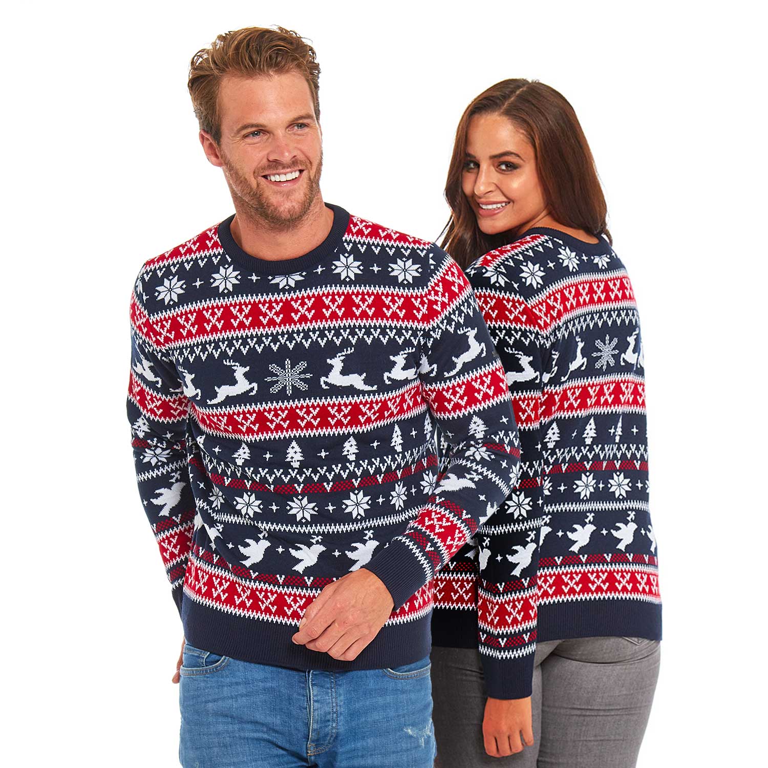 Feeling the Fair Isle Classic Couples Ugly Christmas Sweater