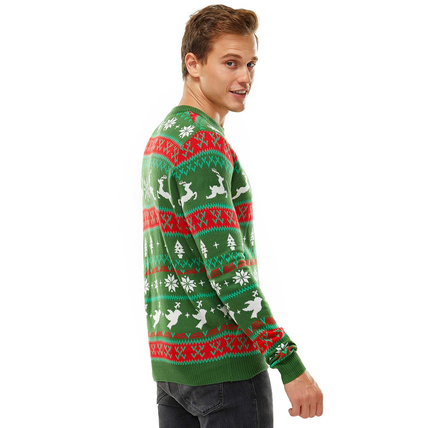 Festive Fair Isle Mens Funny Christmas Holiday Sweater