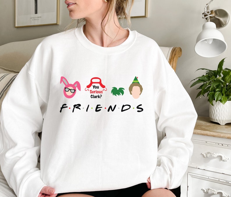 Friends Merry Christmas sweatshirt, Christmas sweatshirt, Cute Christmas Shirt
