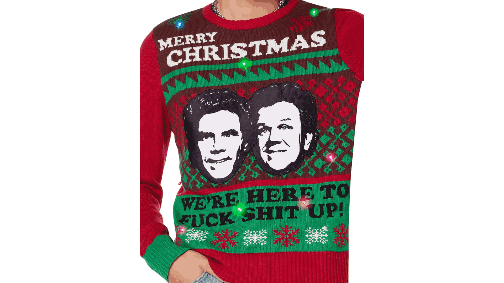 Fuck Shit Up Ugly Christmas Sweater Step Brothers
