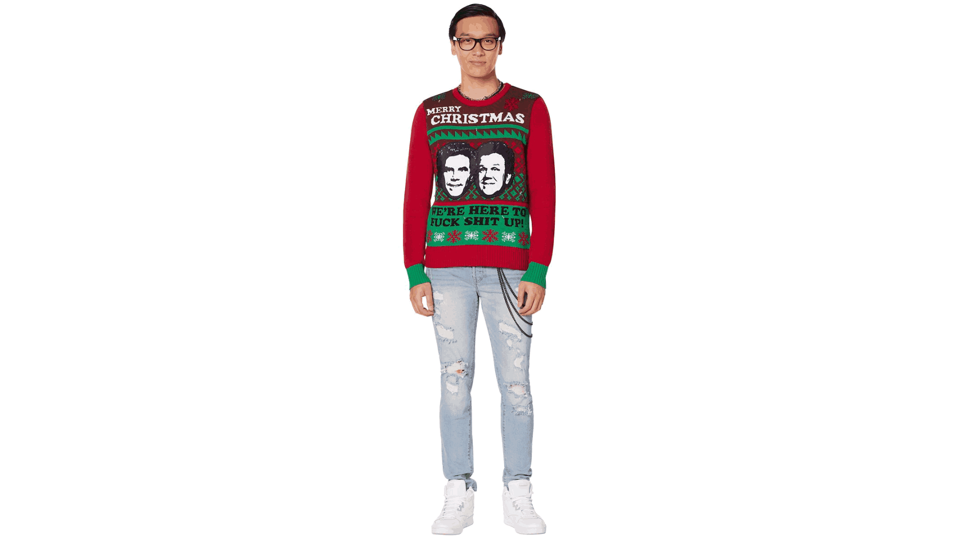 Fuck Shit Up Ugly Christmas Sweater Step Brothers