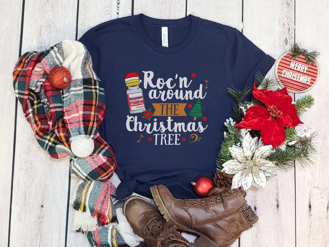 Funny CRNA Nurse Christmas Shirt  Tree Xmas