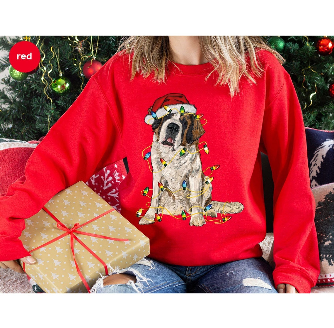Funny Christmas Dog Sweatshirt Gifts for Dog Mom