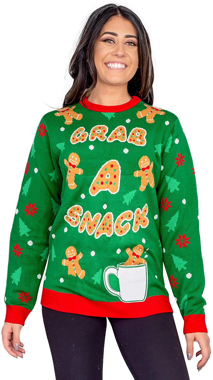 Grab a Snack Gingerbread Ugly Christmas Sweater