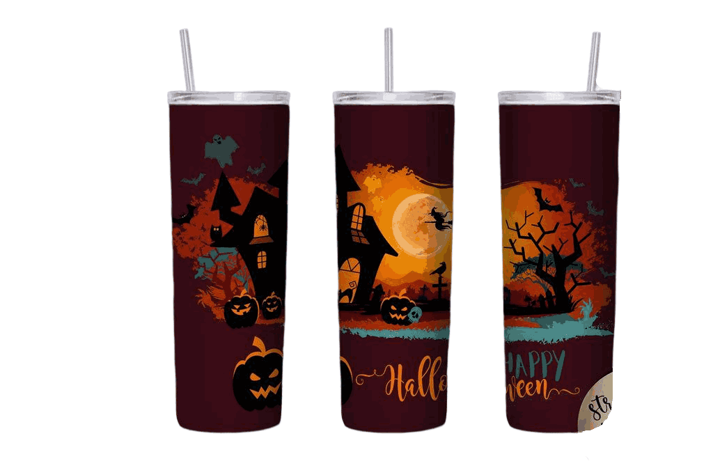 Happy Halloween Beautiful Witches Fly Pattern 20oz 30oz Skinny Tumbler