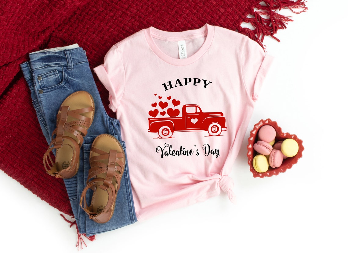 Happy Valentines Day Shirt Truck Love Shirt