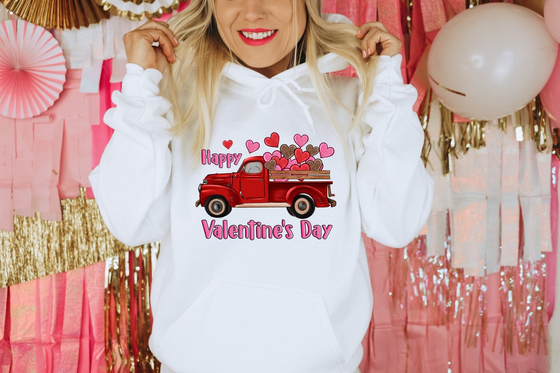 Happy Valentine's Day Truck Hearts Shirt