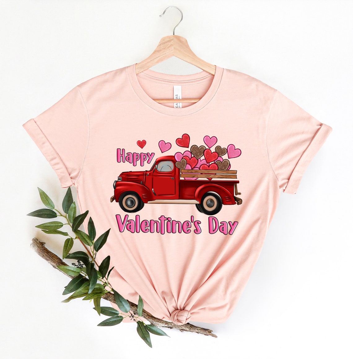 Happy Valentine's Day Truck Hearts Shirt