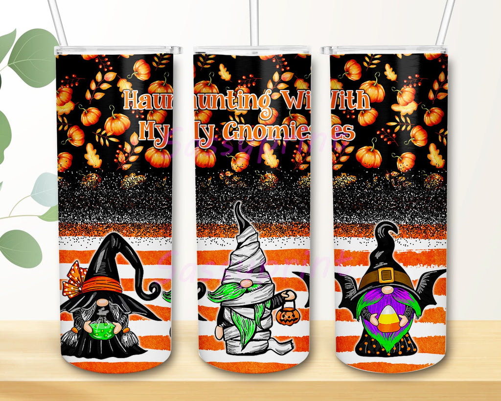 Haunting With My Gnomies Halloween Gnome Boo Skinny Tumbler