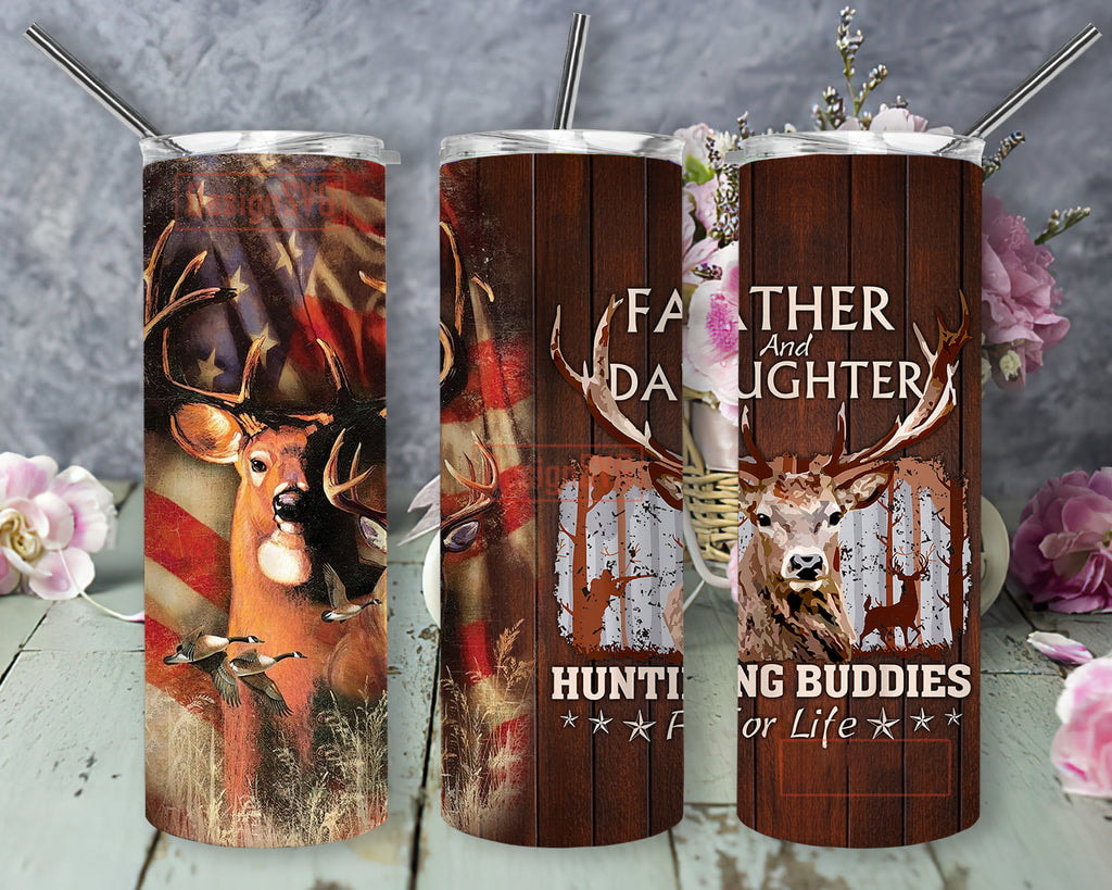 Hunting Deer Father And Daughter Hunting Partners For Life Gifts For Hunter Skinny Tumbler