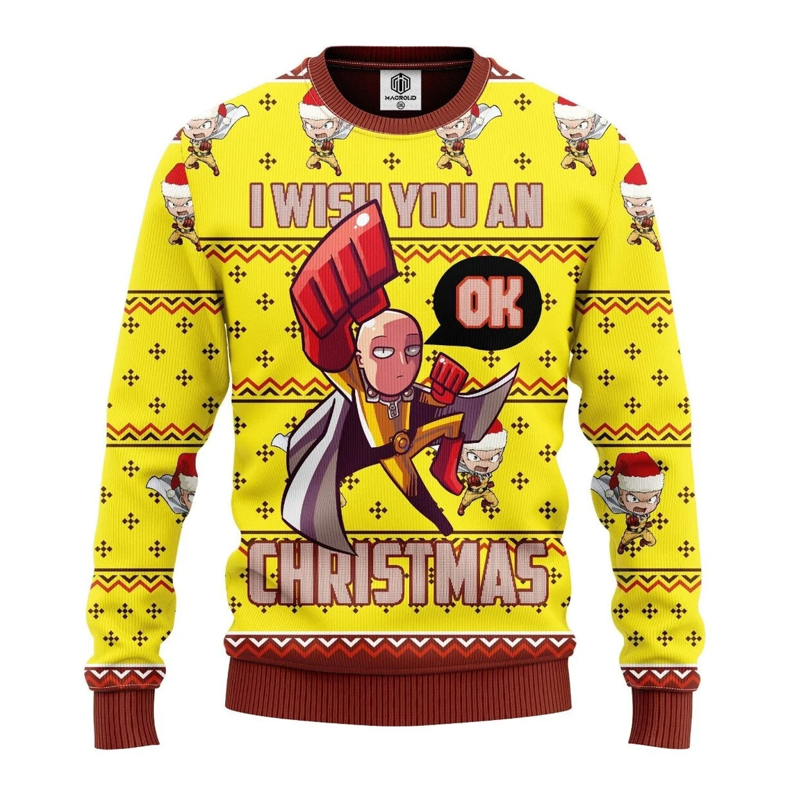 I wish you an OK Christmas Ugly Knitted Christmas Sweater