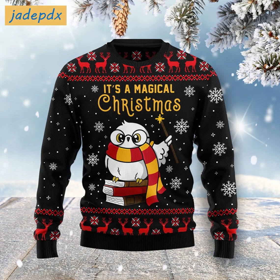 It's A Magical Christmas Night Owl Sweater