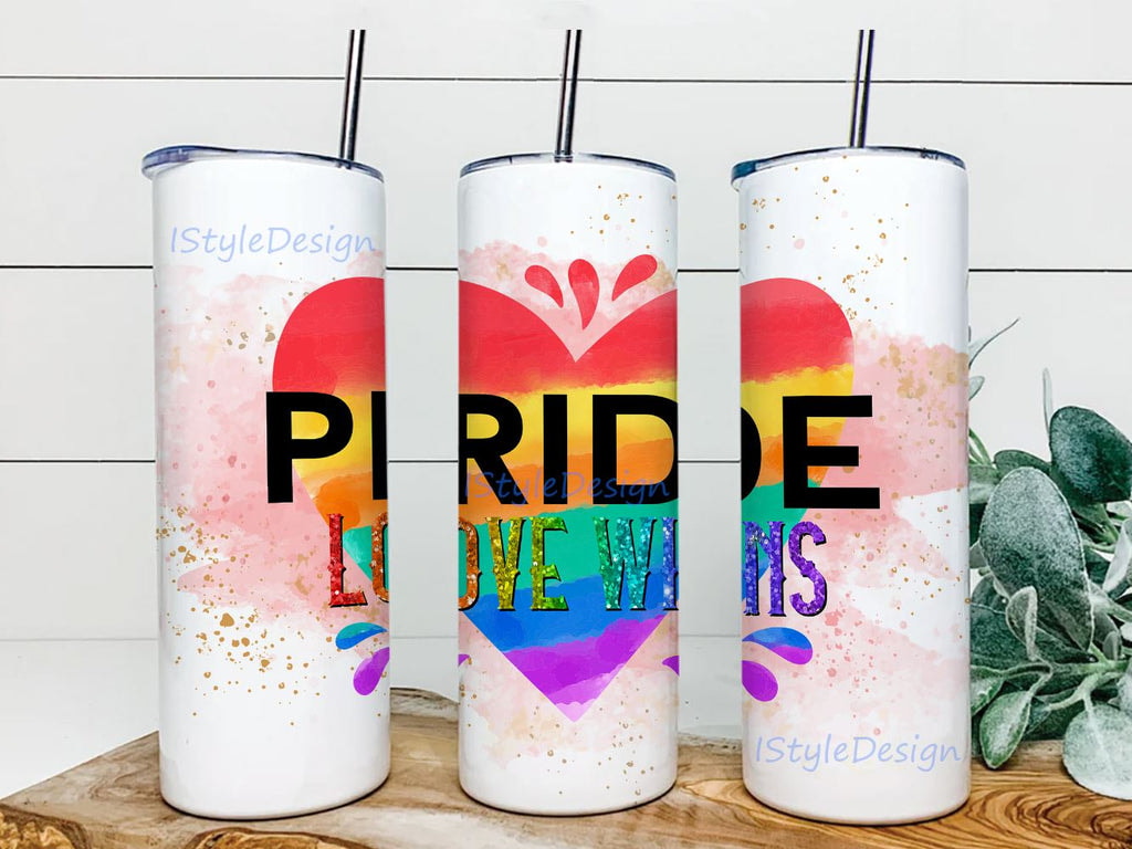 LGBTQ Love Wins Heart Rainbow Pride Gifts For Pride Lover Skinny Tumbler
