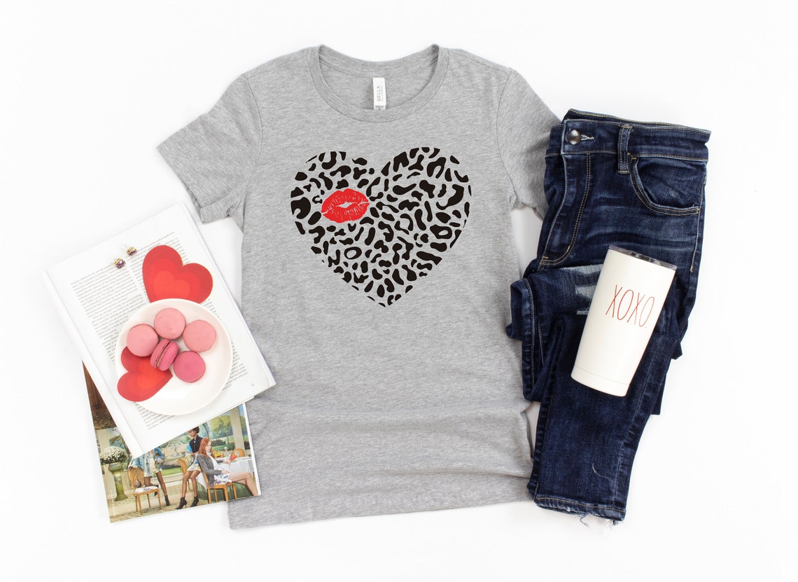 Leopard Heart Lips Shirt, Valentine's Day Shirt