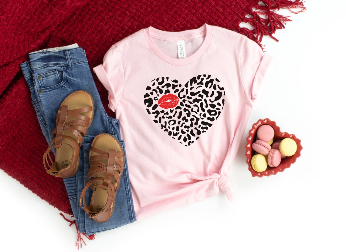 Leopard Heart Lips Shirt, Valentine's Day Shirt