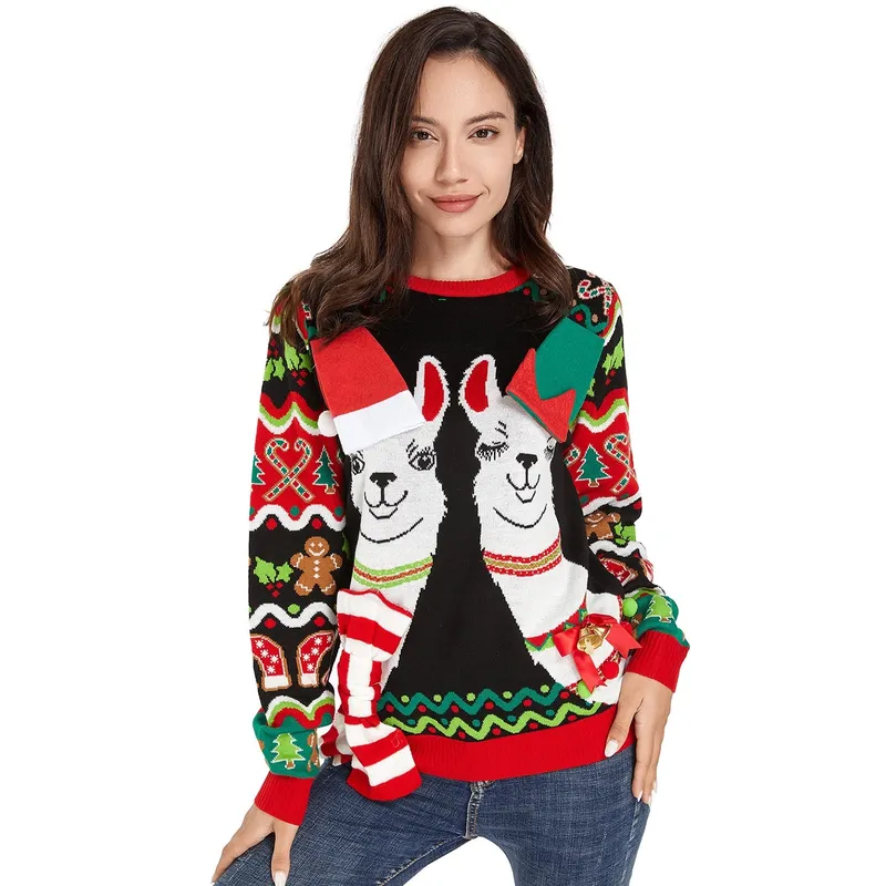 Llama Love You Longtime Mens Funny Ugly Christmas Sweater