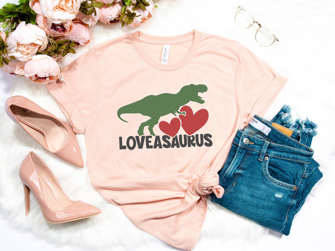 Loveasaurus Rex, Boys Valentine Shirt Dinosaur