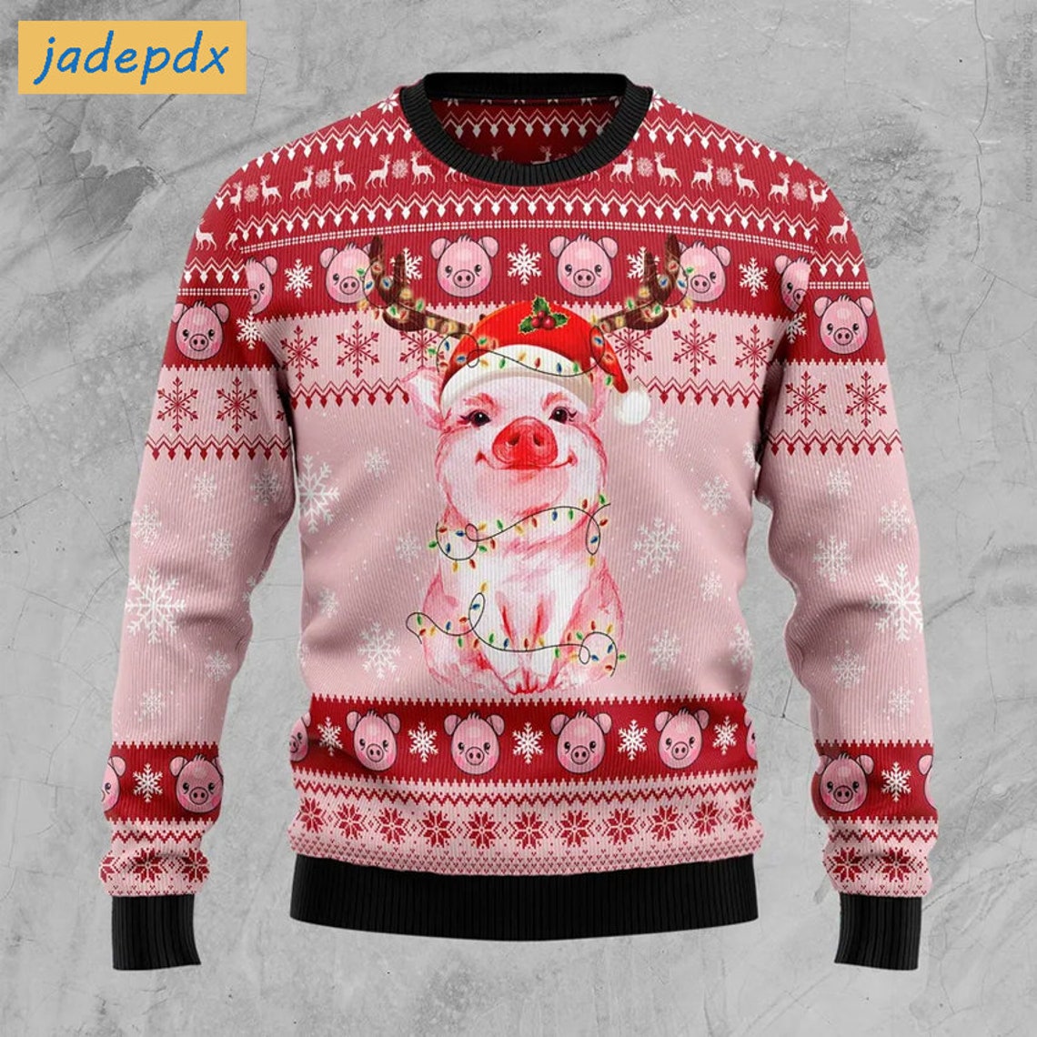 Lovely Christmas Pig Sweater For Men Women