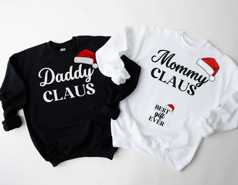 Matching Christmas Pregnancy Announcement Couple