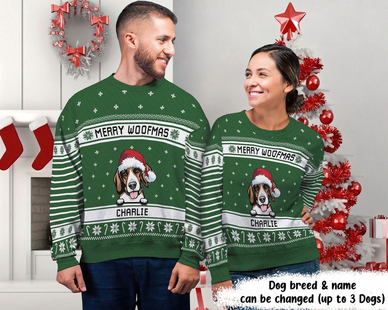 Merry Woofmas - Personalized Unisex Ugly Christmas Sweater