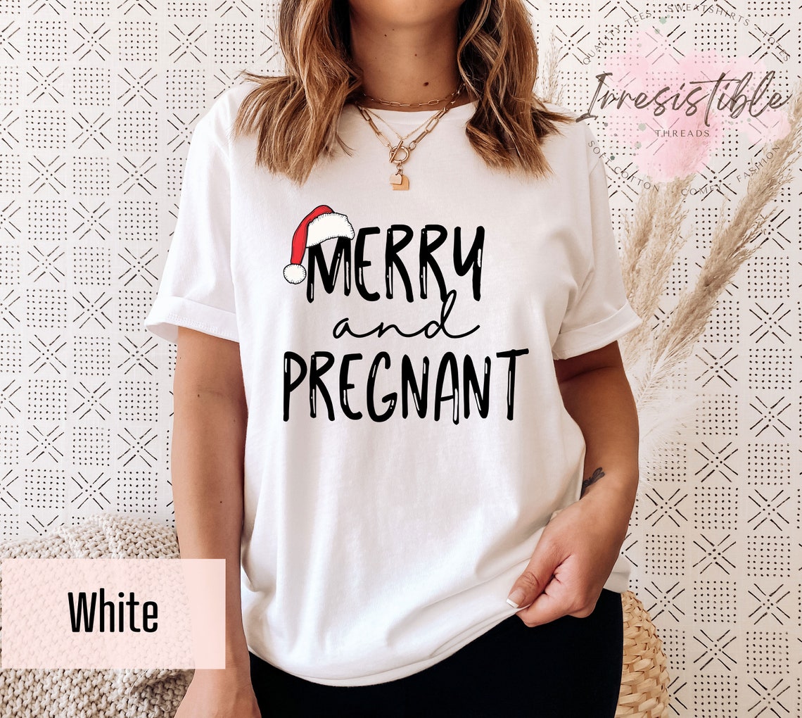 Merry and Pregnant Shirt Gift For Christmas Pregnancy