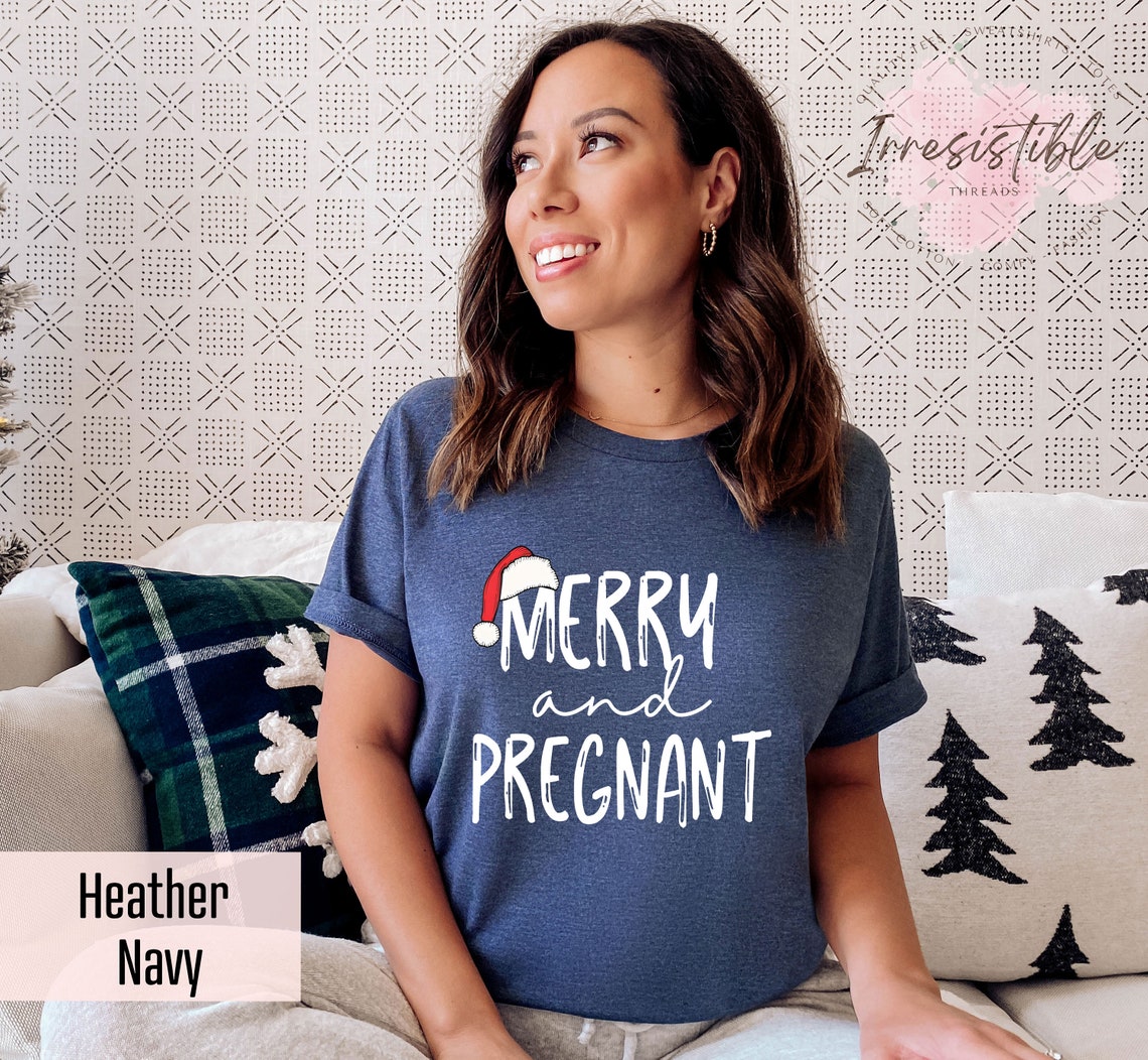 Merry and Pregnant Shirt Gift For Christmas Pregnancy