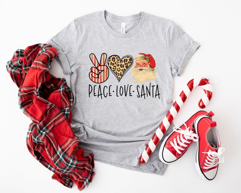Peace Love Santa Shirt, Peace Love Santa