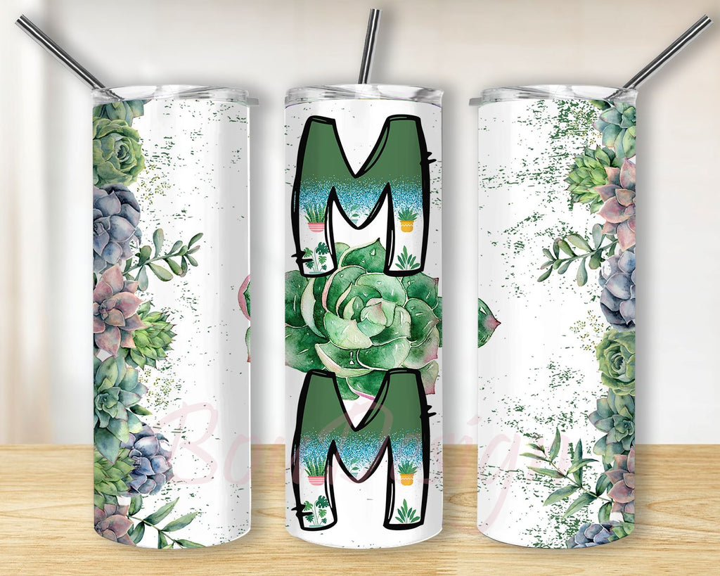 Plant Mom Succulent Watercolor Cactus Gifts For Cactus Lover Skinny Tumbler