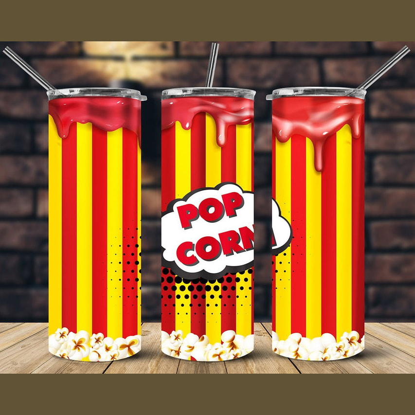 Popcorn Beautiful Red And Yellow Gifts For Popcorn Lover Skinny Tumbler