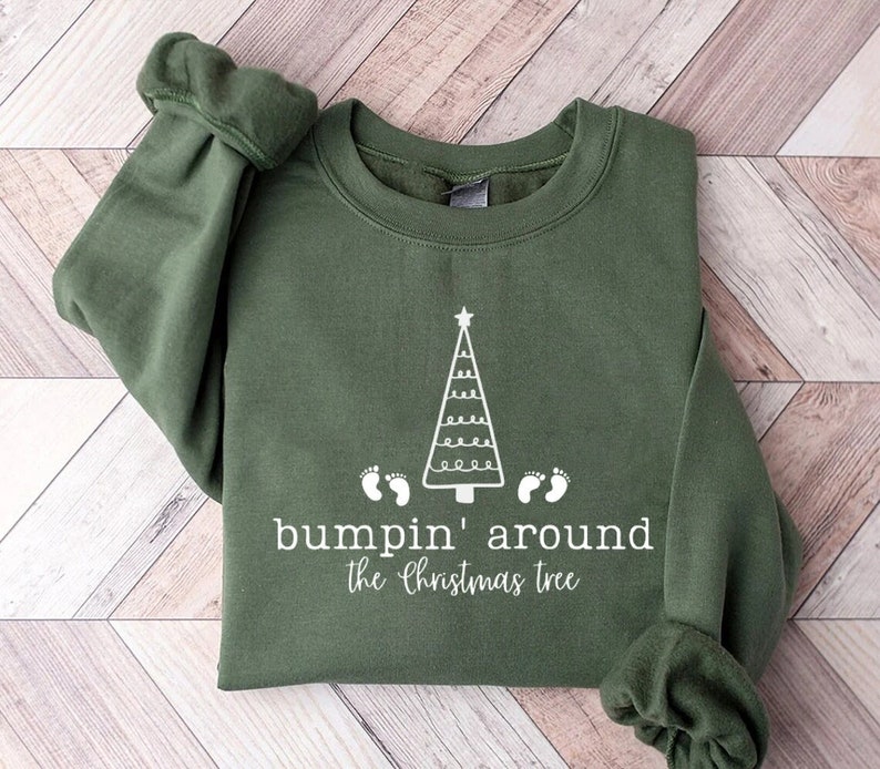 Pregnancy Christmas Sweatshirt, Funny Mom Shirt