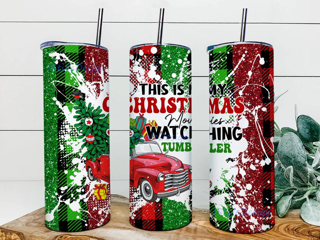 Red Car With Christmas Tree This Is My Christmas Movies Watching 20oz 30oz Skinny Tumbler