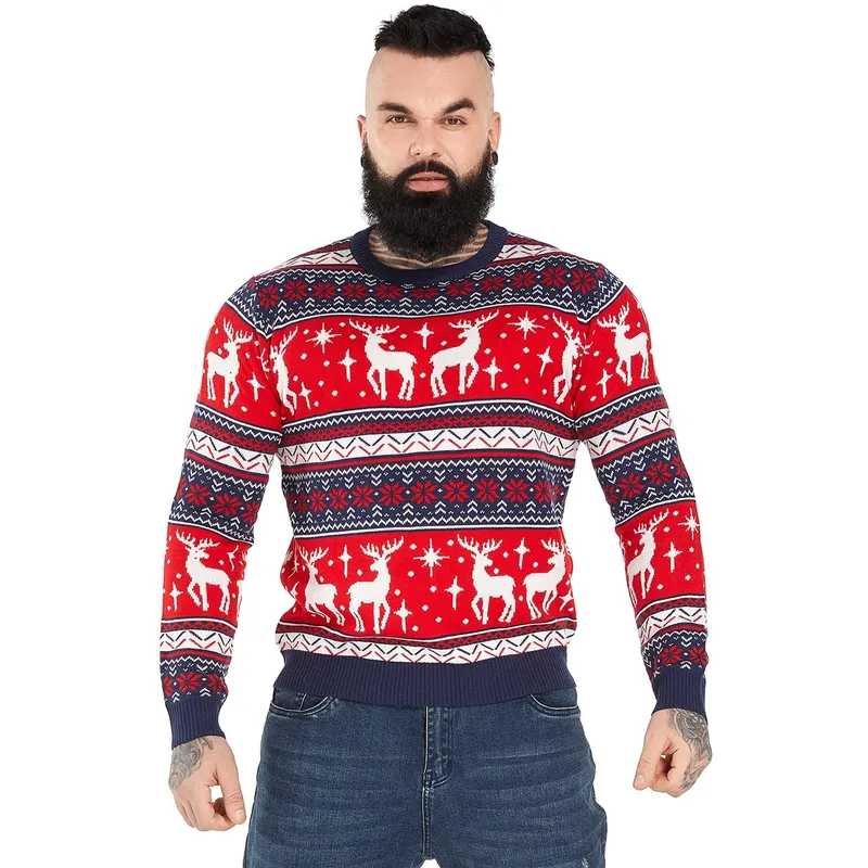 Reindeer on Repeat Mens Funny Christmas Sweater